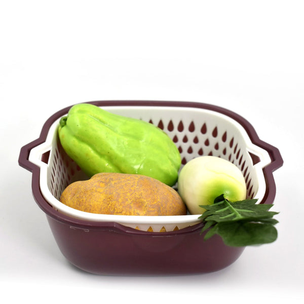 2-in-1 basket strainer for rinsing fruits and vegetables