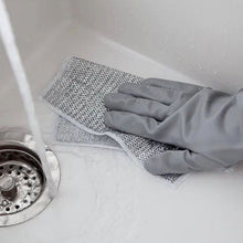 Double-Sided Microfiber Cloth & Stainless Steel Scrubber – Non-Scratch Wire (1 Pc, 20x20 cm)