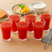 Stylish look Plastic Juicy Glass, Transparent Glasses Set 300ml (6pcs)