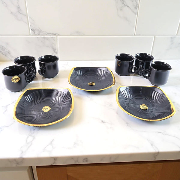 Sweet Buzz 9-Piece Seashell Ceramic Cup Set – Ideal for Home & Gifts